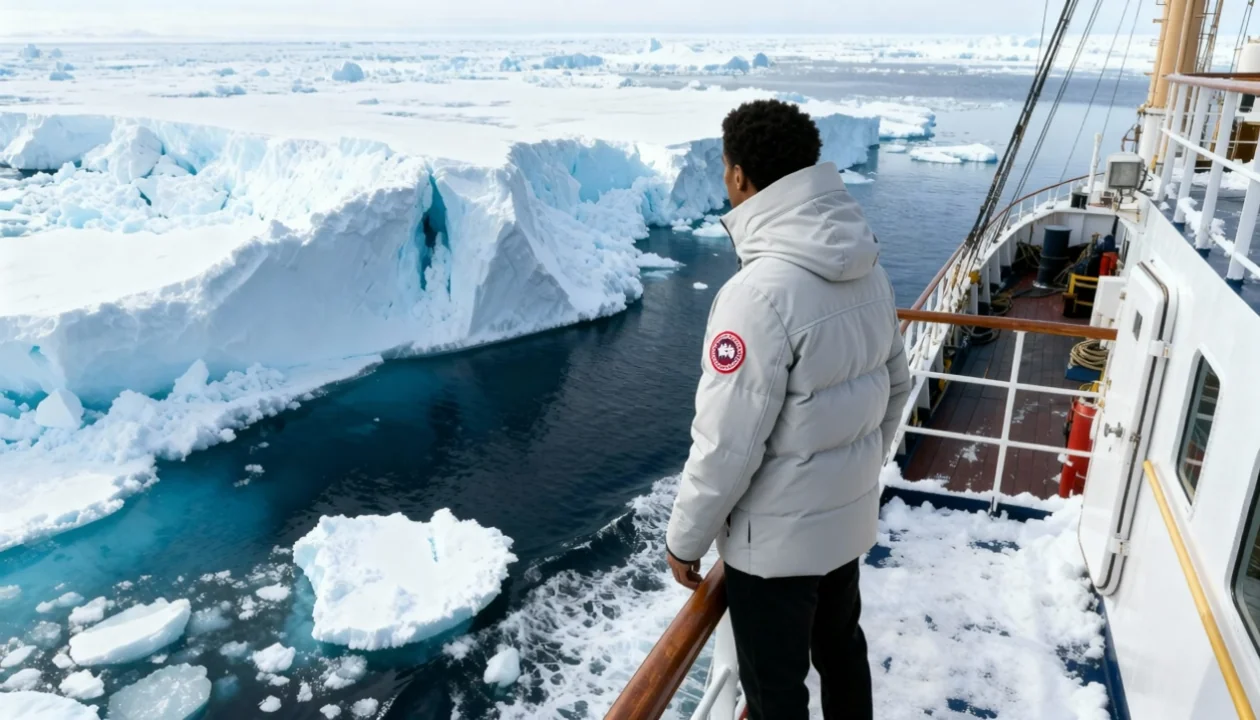 Видео нейросетью для товара пуховик Canada Goose MacMillan