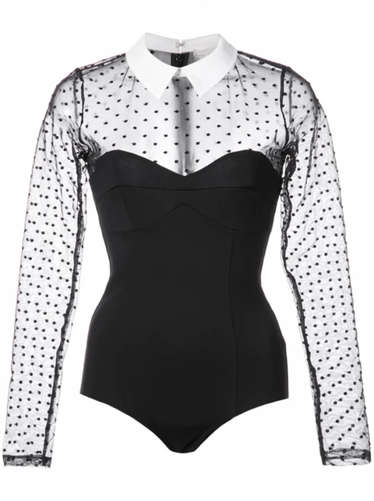 ИИ видео на товар боди Fleur Du Mal Dotted Tulle
