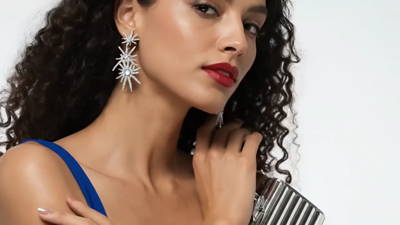 ИИ видео для товара серьги-клипсы Kenneth Jay Lane в форме звёзд